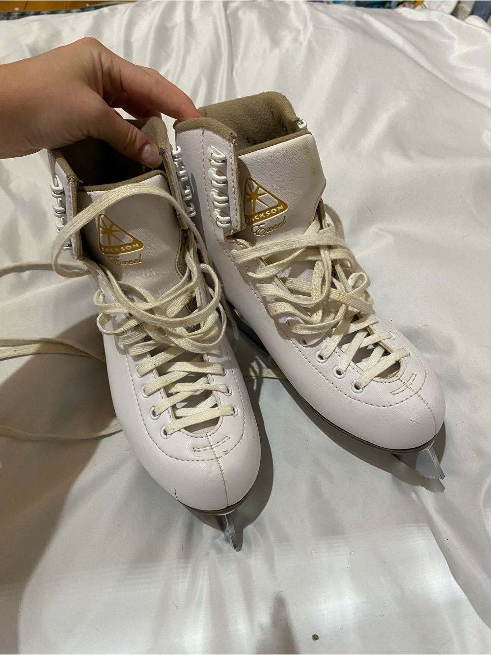 Jackson Excel White Figure Skates - Women's Classic Leather Ice Skates